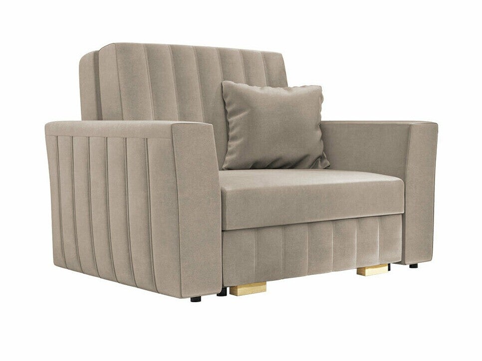 Sillón columbus 135, de color marrón claro, 85x115x98cm, tapiz, patas: madera, plástico, muebles ya montados