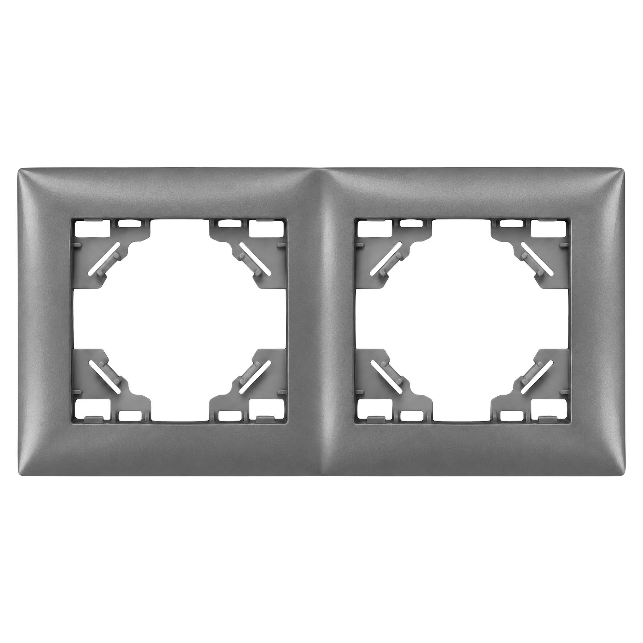 Tooliight Cadre Double Pour Prises Oste Jnh014-2f Grey | Leroy Merlin