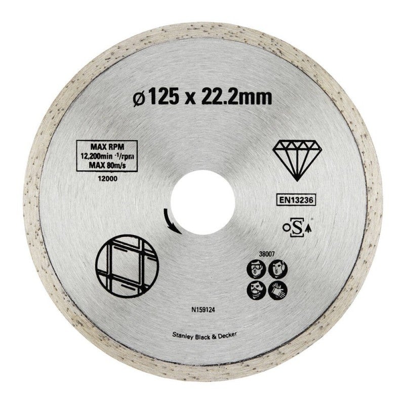 Stanley Disque diamant à bord continu pour carrelage 125x22.2 STA38007-XJ - 3