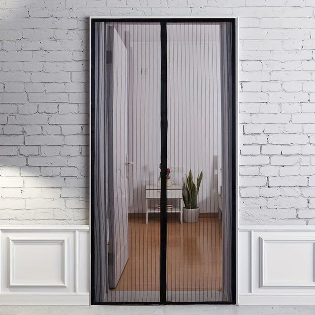 Zanzariera Magnetica Porta 90x210cm Striscia Adesiva Chiusura Automatica Maglia Ultra Fine Facile Installazione Senza Attrezzi, Nero