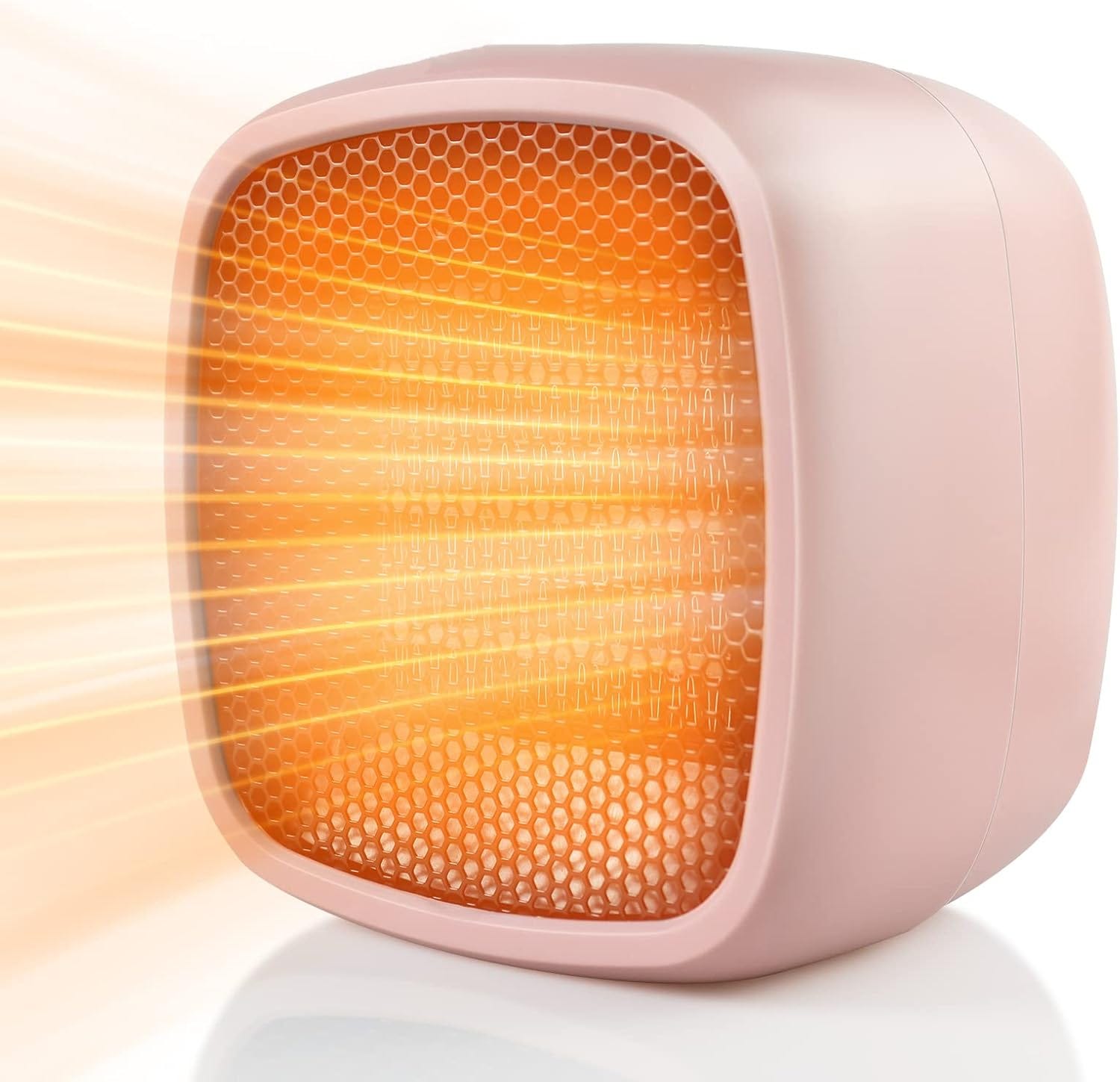 Przenośny grzejnik elektryczny ceramiczny o mocy 800 W – mały grzejnik – nagrzewa się w 2 sekundy (różowy)