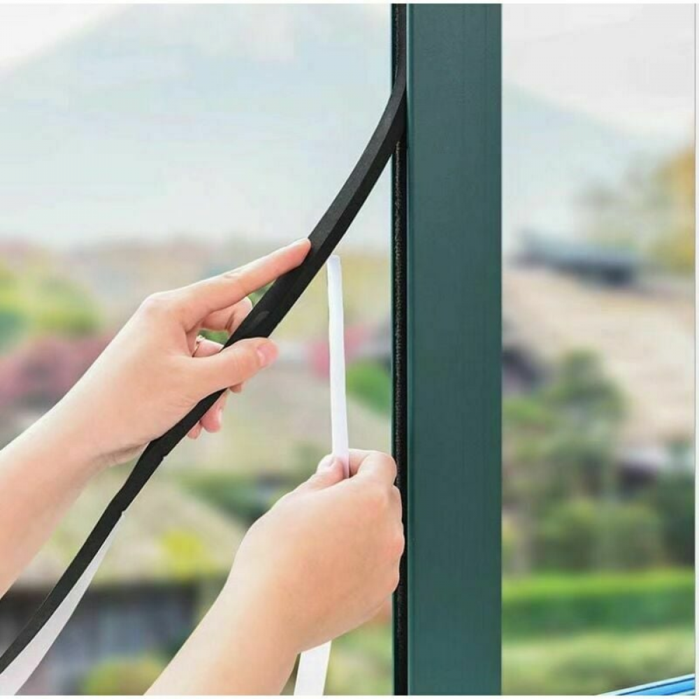 Tiras adhesivas de espuma para sellar puertas y ventanas, tiras cortavientos para juntas inferiores de puertas [2 metros en 2 rollos] - 5