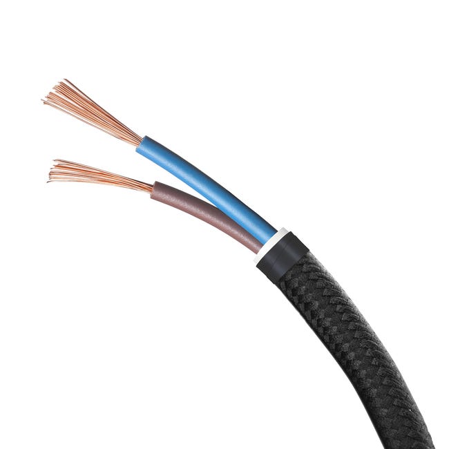 Cavo Flessibile Cavo For Lampada A Sospensione In Tessuto Vintage, Cavo Elettrico A 2 Fili, Cavo Tessile Retrò Intrecciato Intrecciato Da 0,75 Mm², Cavo For Lampada Nordica Connettore Di Estensione - Foto 3