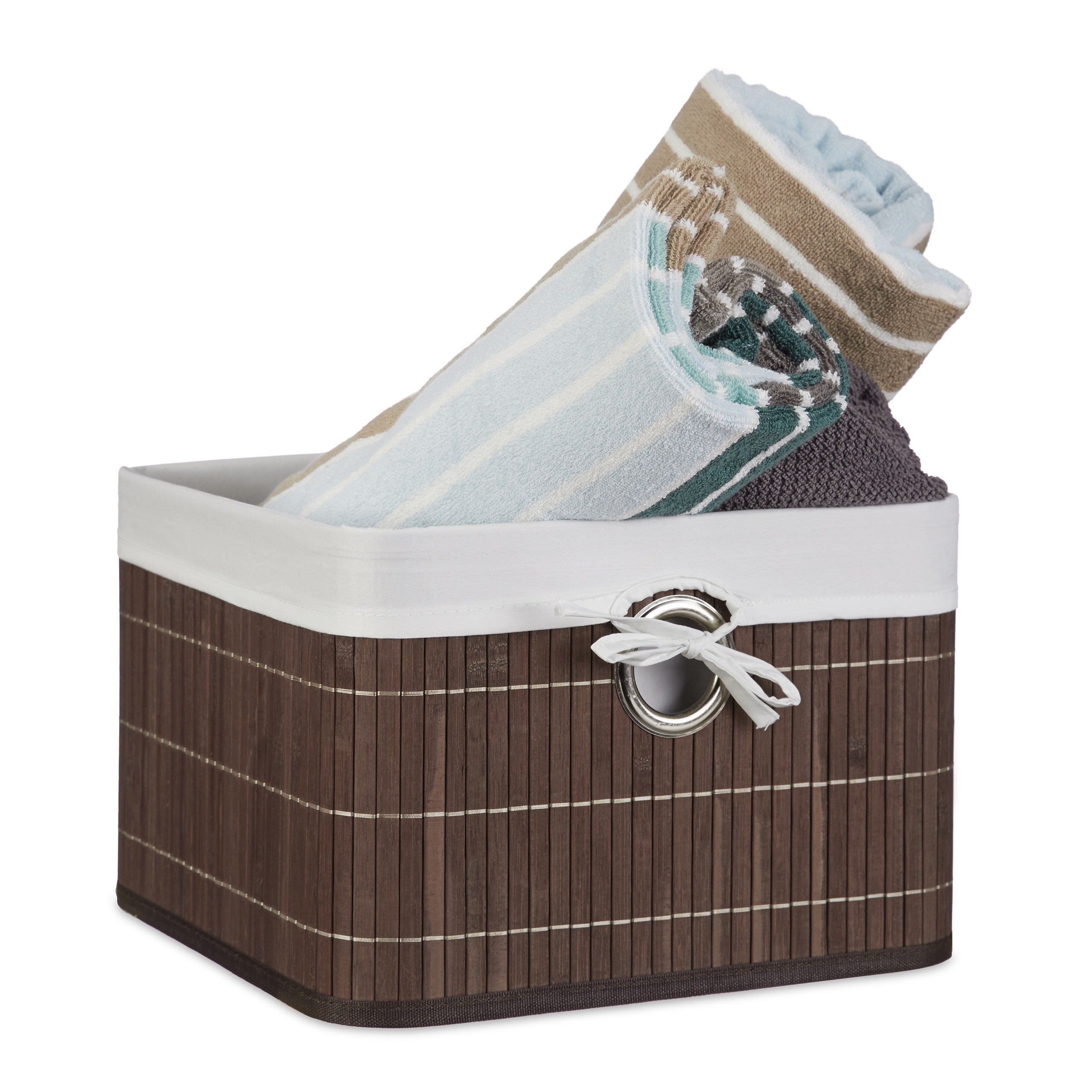 Cajas de almacenaje, Funda textil, Bambú, Rectangular, Accesorio