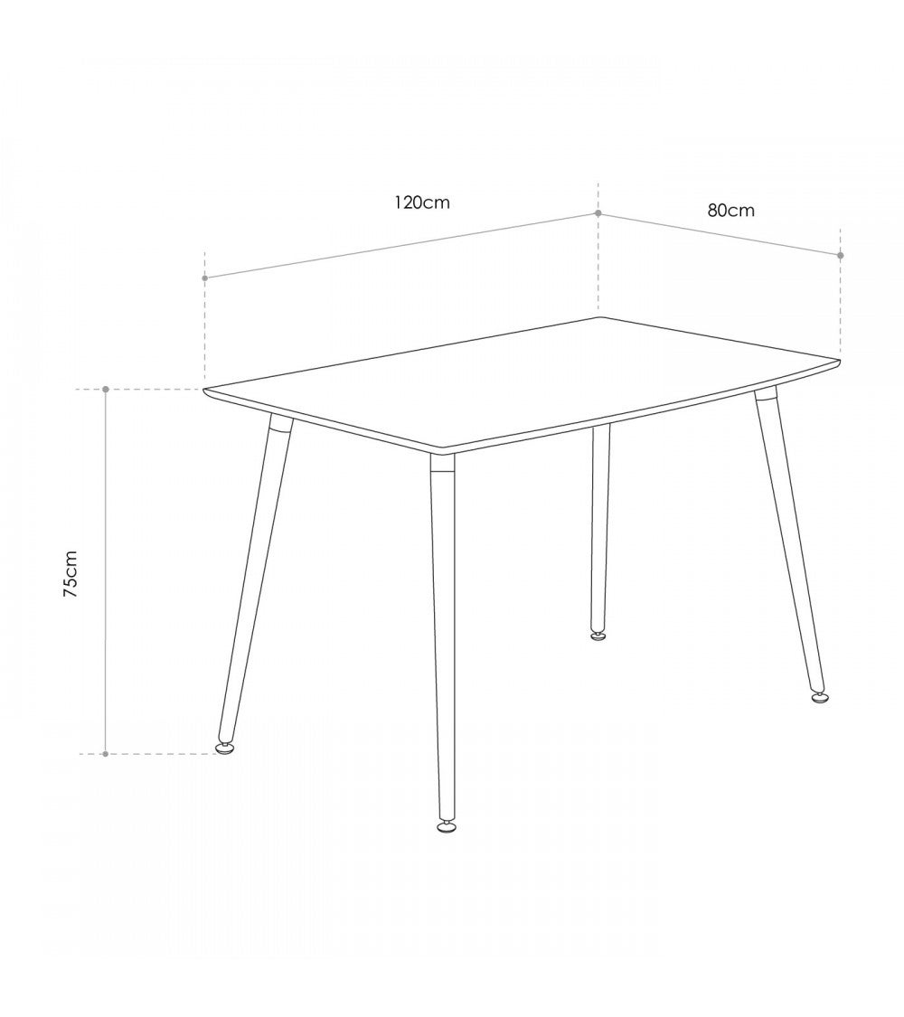 Mesa comedor Nórdica en color blanco rectangular multifunción 120X80 cm - 8