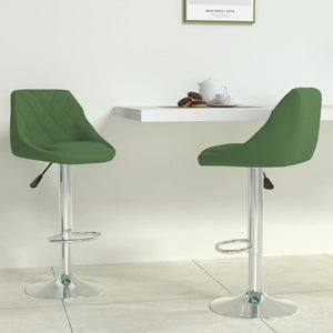 Set di 2 Sgabelli da Bar Girevoli 360° in Velluto con Altezza