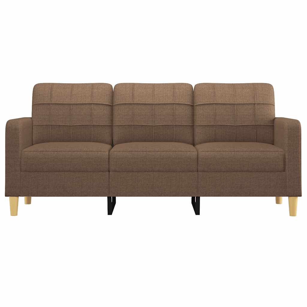 vidaXL Canapé à 3 places Marron 180 cm Tissu - 4