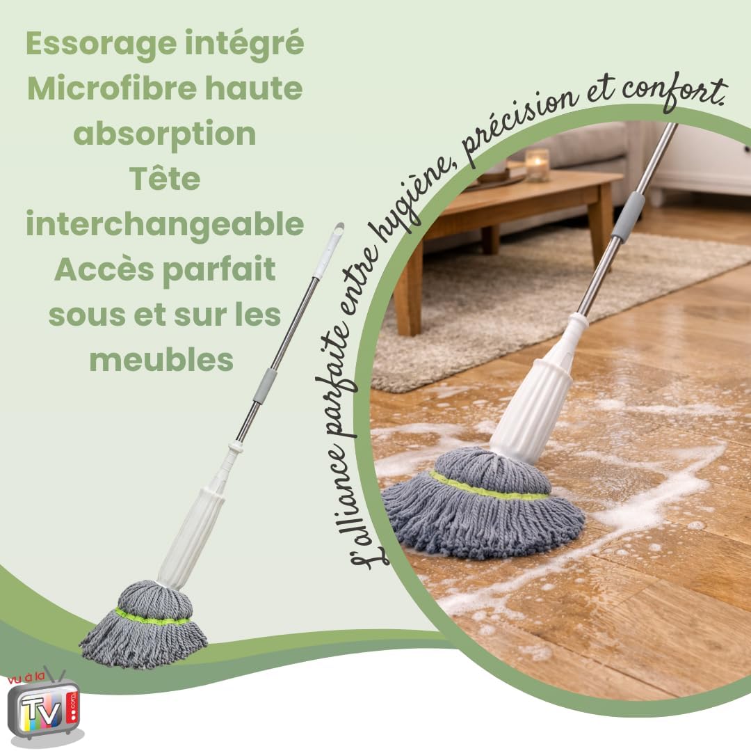Balai Serpillère VENTEO Fast Clean avec essorage intégré et franges ...