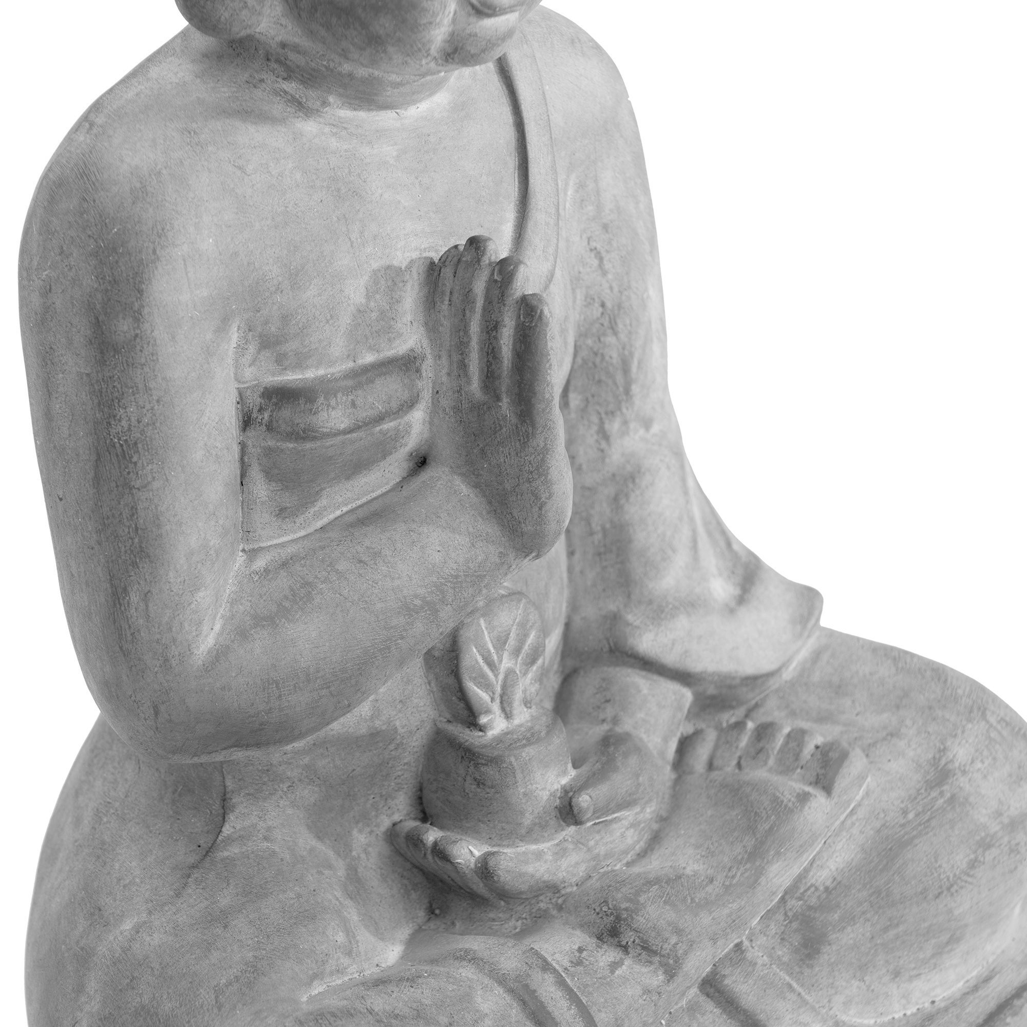 Figurine de jardin Bouddha en argile, méditant - 4