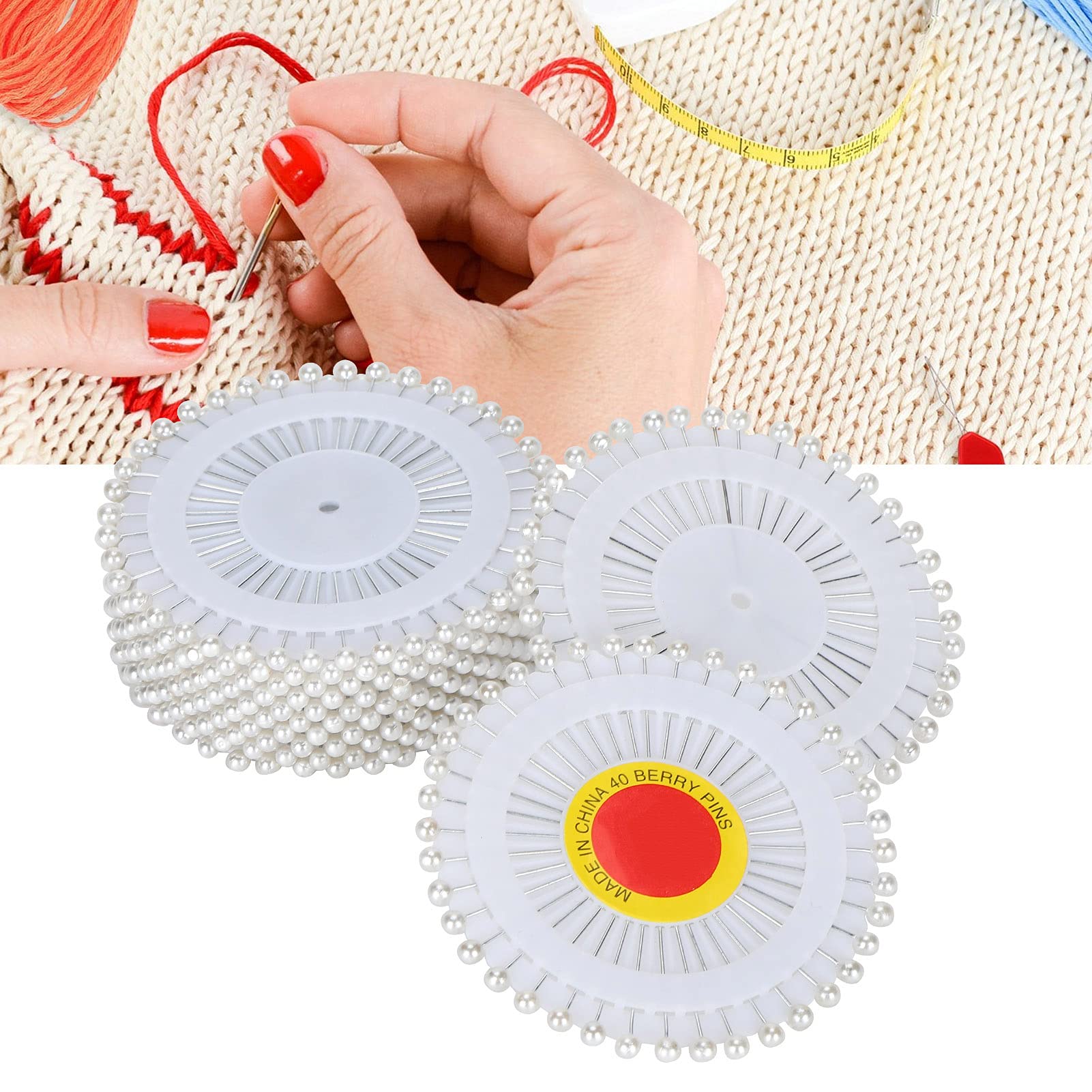 480 spilli neri con testa di perle finte per sartoria, decorazione di matrimoni e cucito