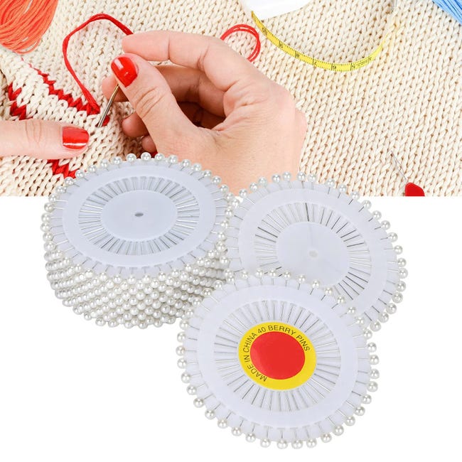 480 spilli neri con testa di perle finte per sartoria, decorazione di matrimoni e cucito 480 spilli neri con testa di perle finte per sartoria, decorazione di matrimoni e cucito