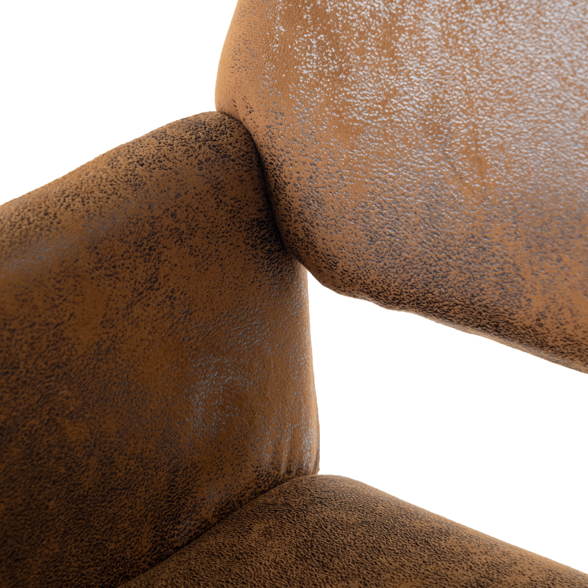 Lot de 2 Chaises de Salle à Manger avec Accoudoirs, Revêtement Effet Daim Marron Vintage, Pieds en Métal Noir, Confort et Élégance - 10