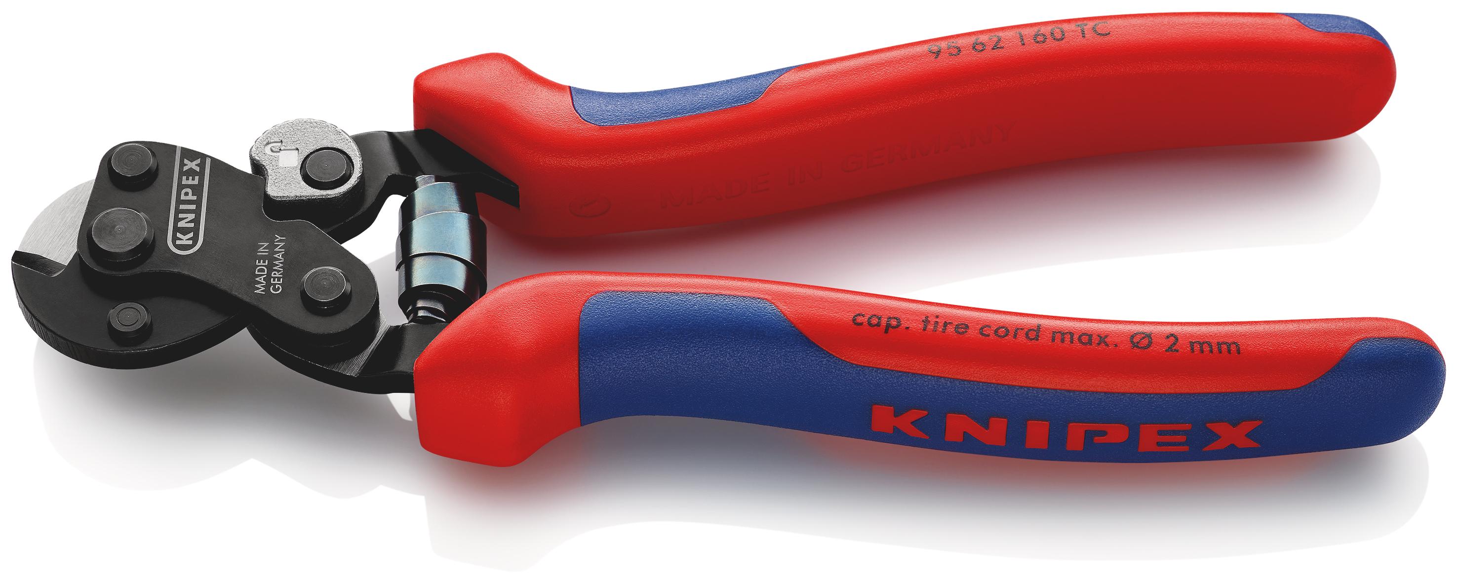 Knipex Cesoia per Funi in Acciaio per Cavi Rinforzo per Pneumatici Brunita, Rivestiti in Materiale Bicomponente 160 Mm 95 62 160 Tc