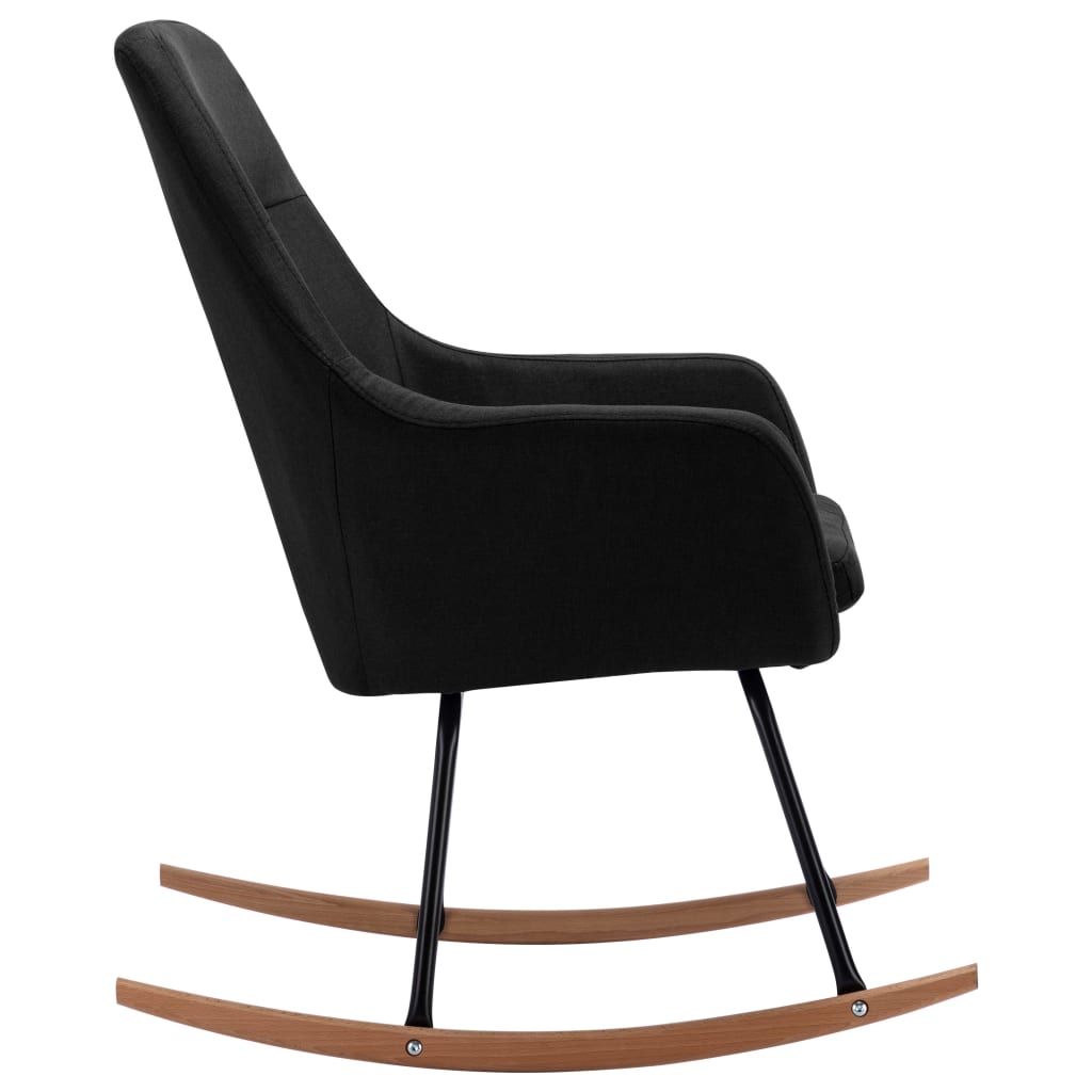 Chaise à bascule | Rocking chair | Fauteuil à bascule Noir Tissu794627 - 4