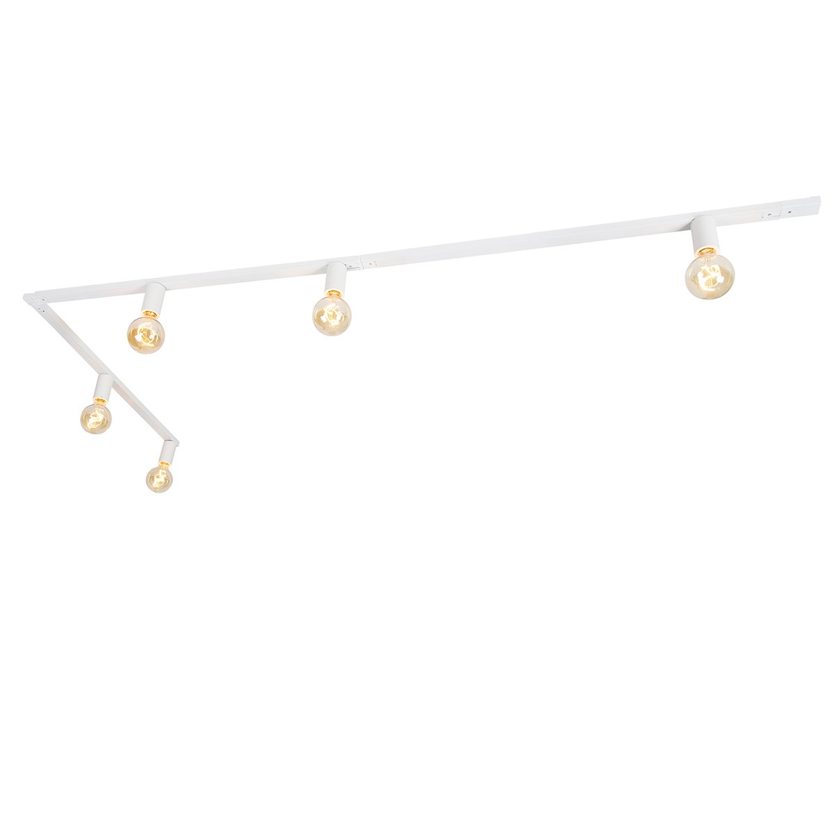 Nowoczesny 1-fazowy system szynowy 5-punktowy z oprawą E27 w kolorze białym - Jeana