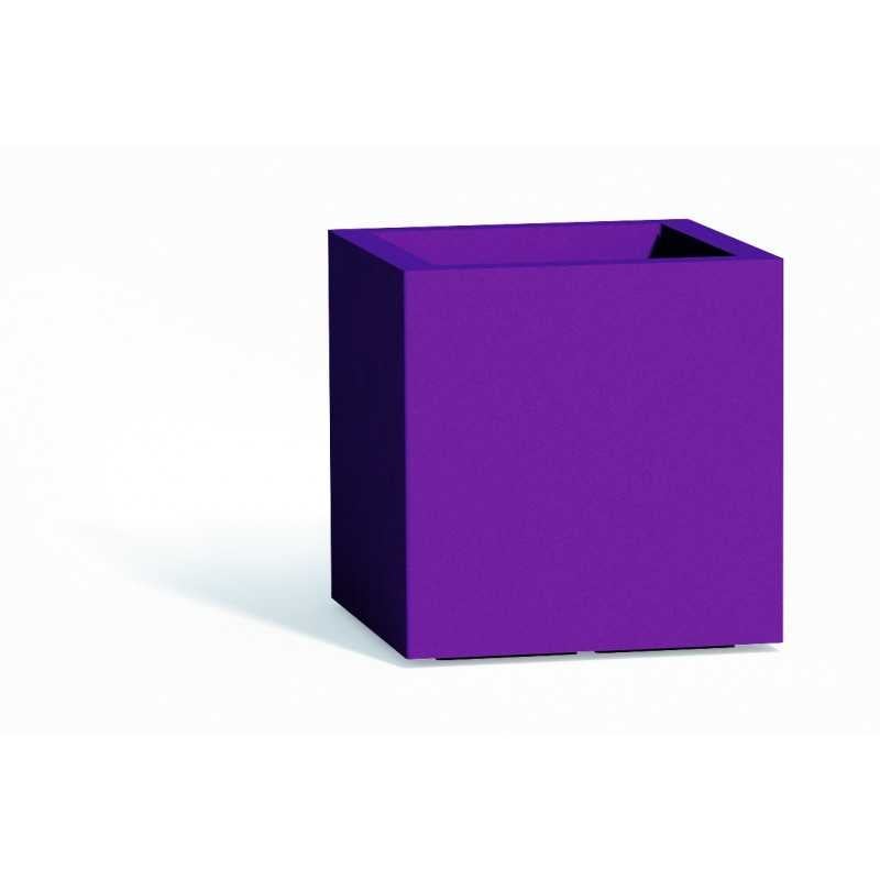 Pot de fleurs Cube en résine Carré H40 Violet 40x40Cm - 6