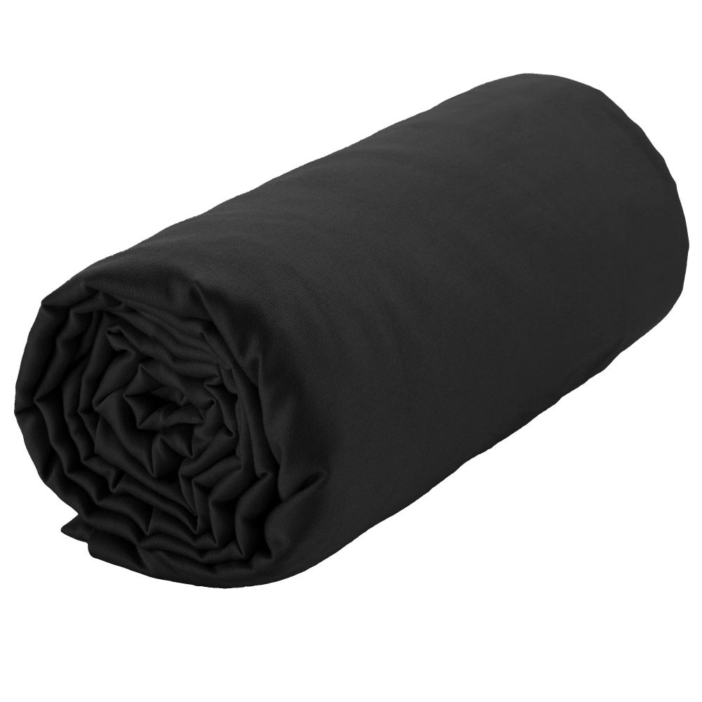 Drap housse 140x190 + 30 cm Satin de Coton Noir - 2