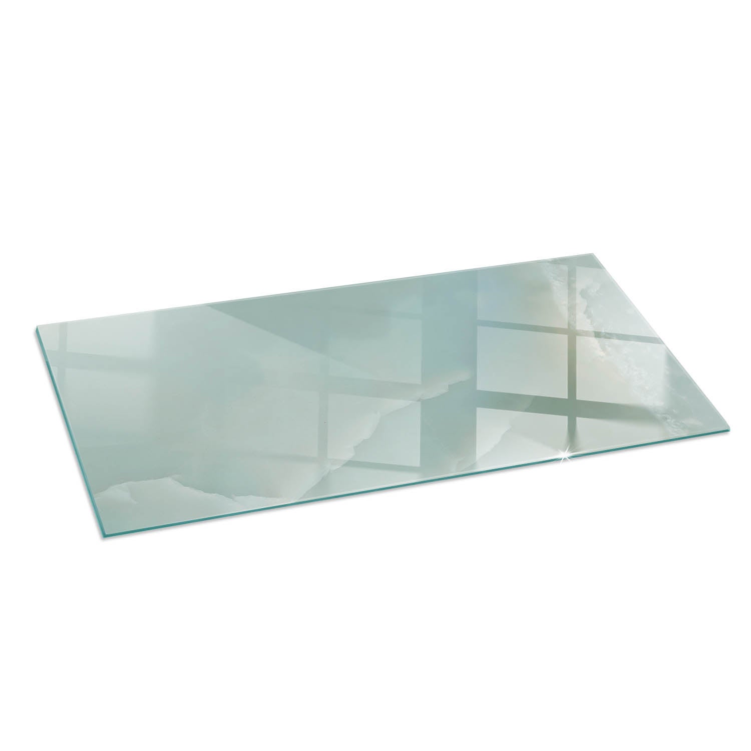 Szkło hartowane na podłogę pod kominek - 125x50 cm - Delikatny marmurowy wzór - TULUP