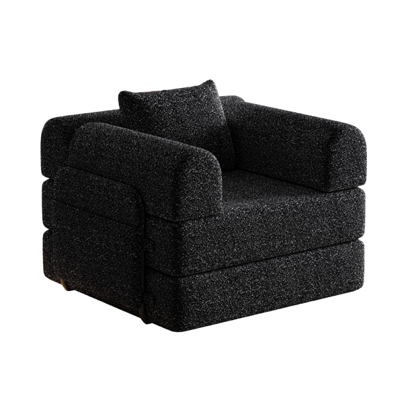 Canapé modulable 2 en 1, tapissé en chenille douce et résistante, rangement latéral intégré et structure métallique renforcée, idéal pour le salon - 9
