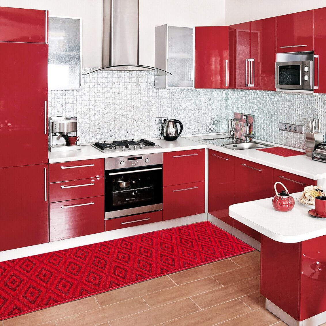 Emmevi Tappeto Casa Cucina Rombi 3D Tridimensionali Bordato Moderno - Foto 6
