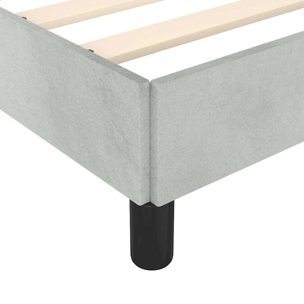 Cadre de lit sans matelas, gris clair, California, velours - 8
