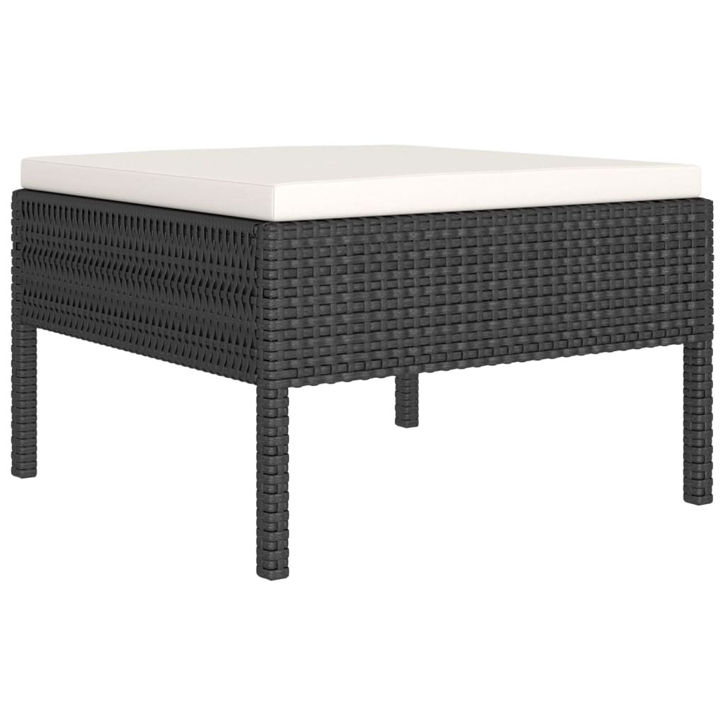 Maison Exclusive - Set Divani da Giardino 5 pz con Cuscini in Polyrattan Nero - 4