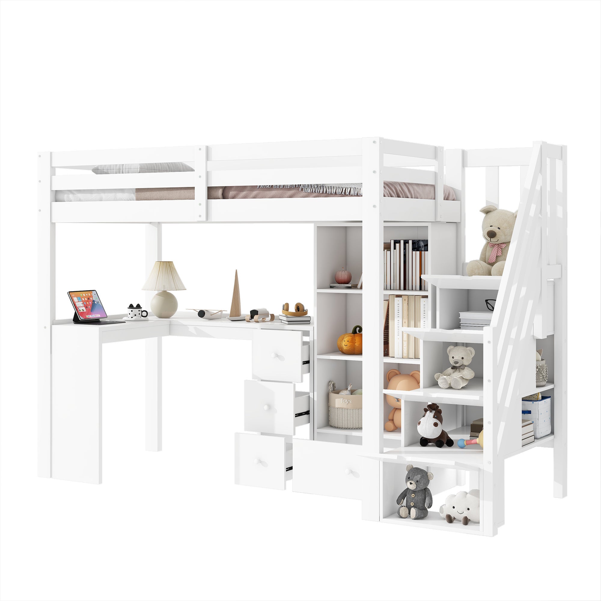 Lit Mezzanine Avec Bureau Et Rangement COMBINID Blanc Consommation, Tests Et Avis