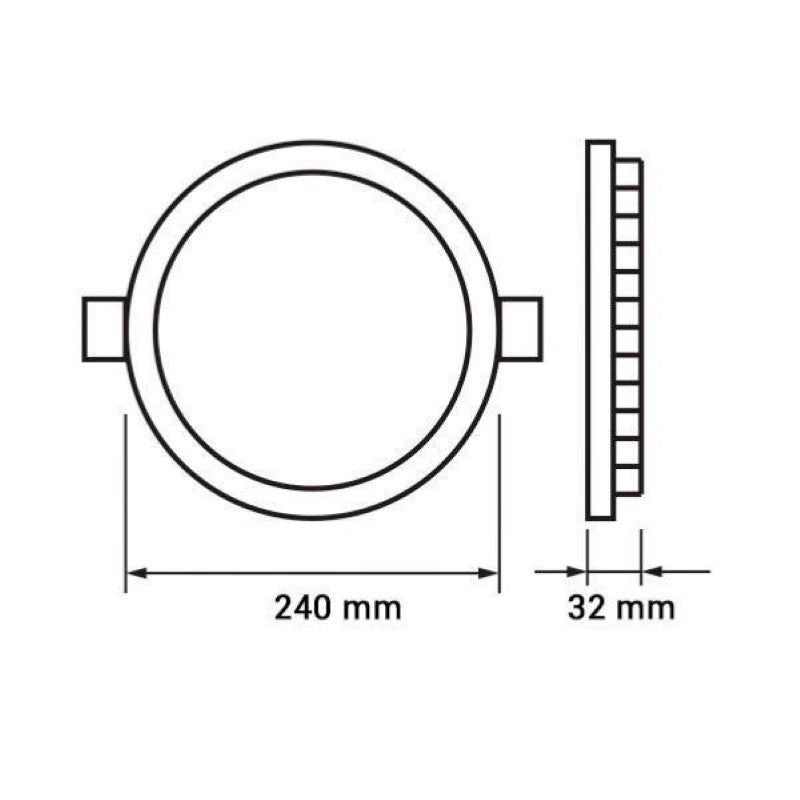 Spot LED Rond Extra Plat 24W Ø240mm Dimmable Température Variable - 3000K/4000K/6500K - SILAMP - 3