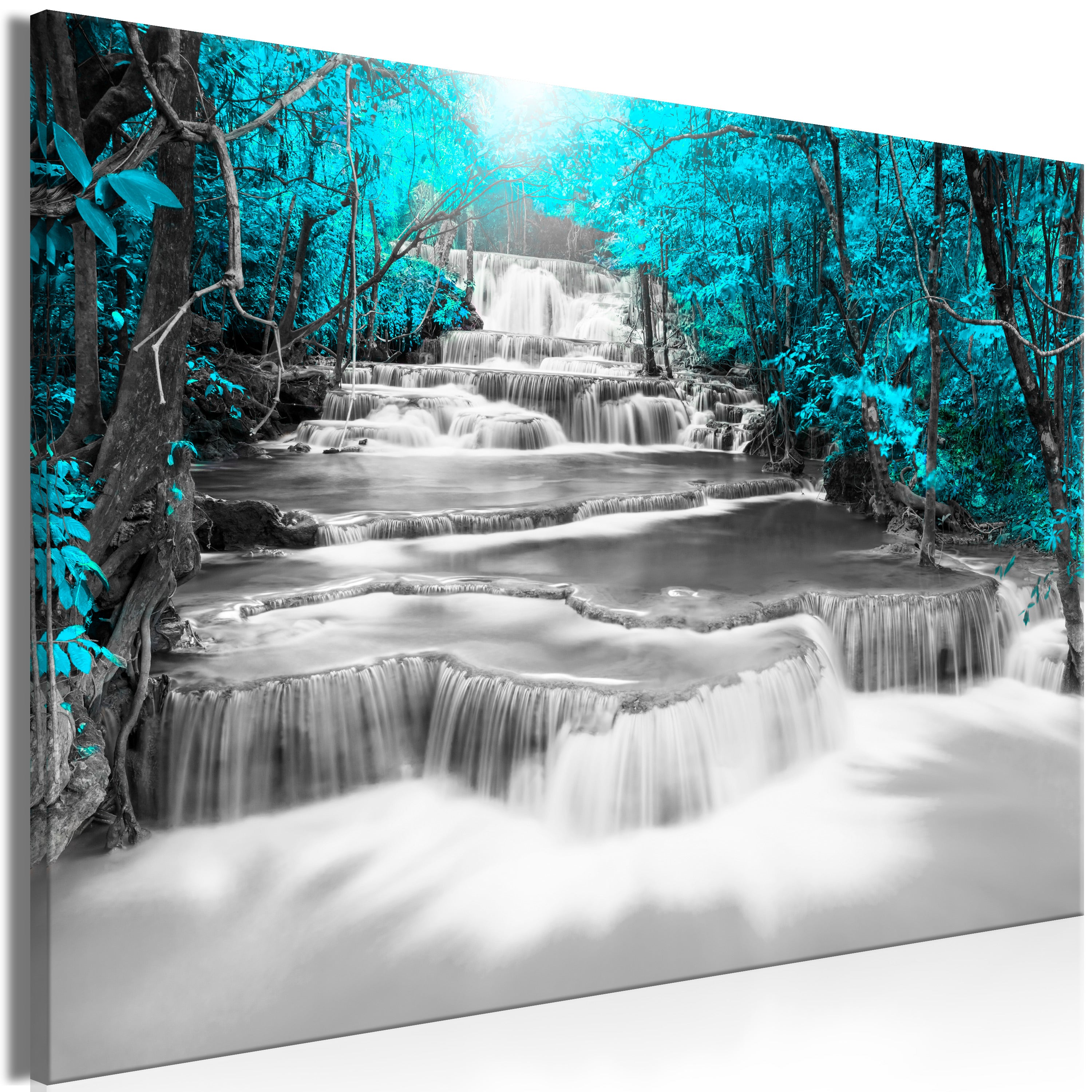 Tableau - Cascade of Thoughts (1 Part) Wide Turquoise [30x20] | Leroy ...