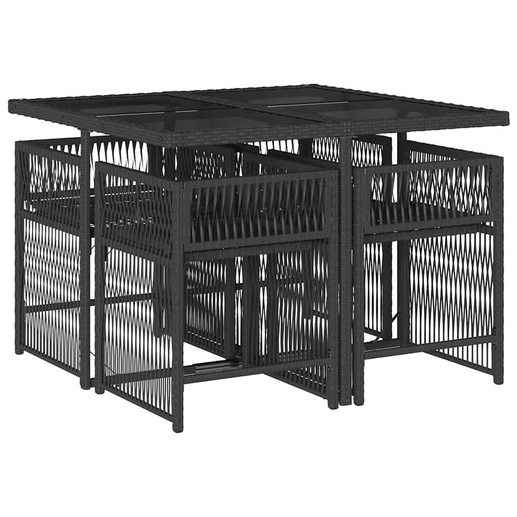 Salon bas de jardin en Rattan synthétique Noir 4 personnes - 4