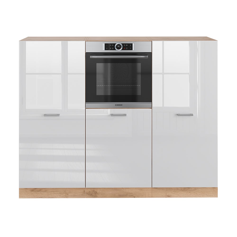 Vicco Blok kuchenny R-Line, Biały wysoki połysk/złoty dąb power, 180 cm bez blatu roboczego