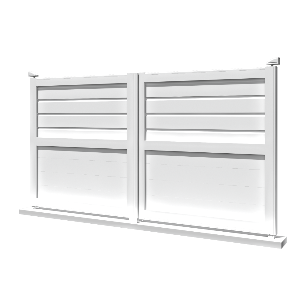 Portail battant semi ajouré (Blanc RAL9010 - 3,000m x 1,781m) | Leroy ...
