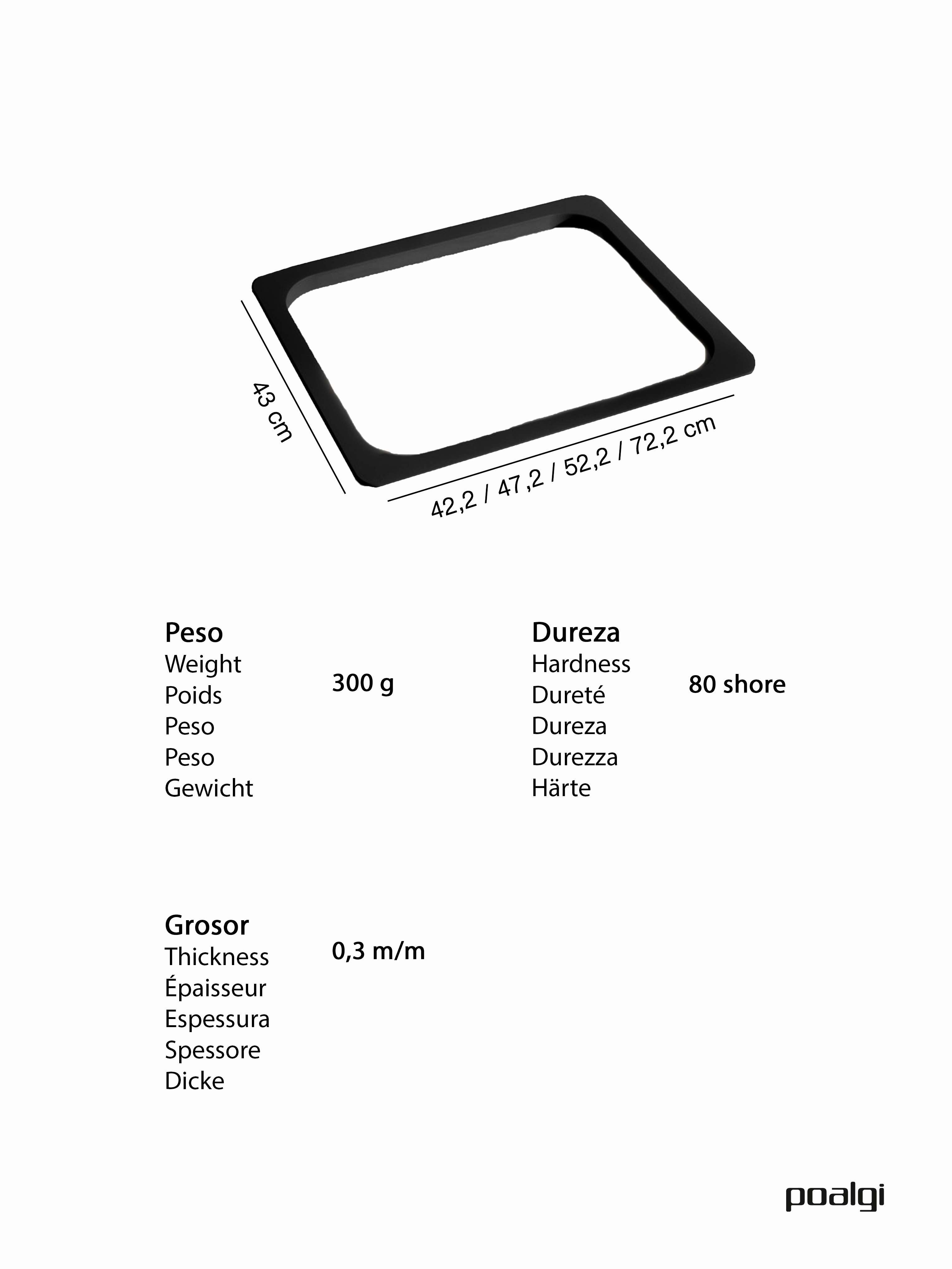 Protezione del piano di lavoro per lavello sottopiano 43,1x43,1 cm grigio - 4