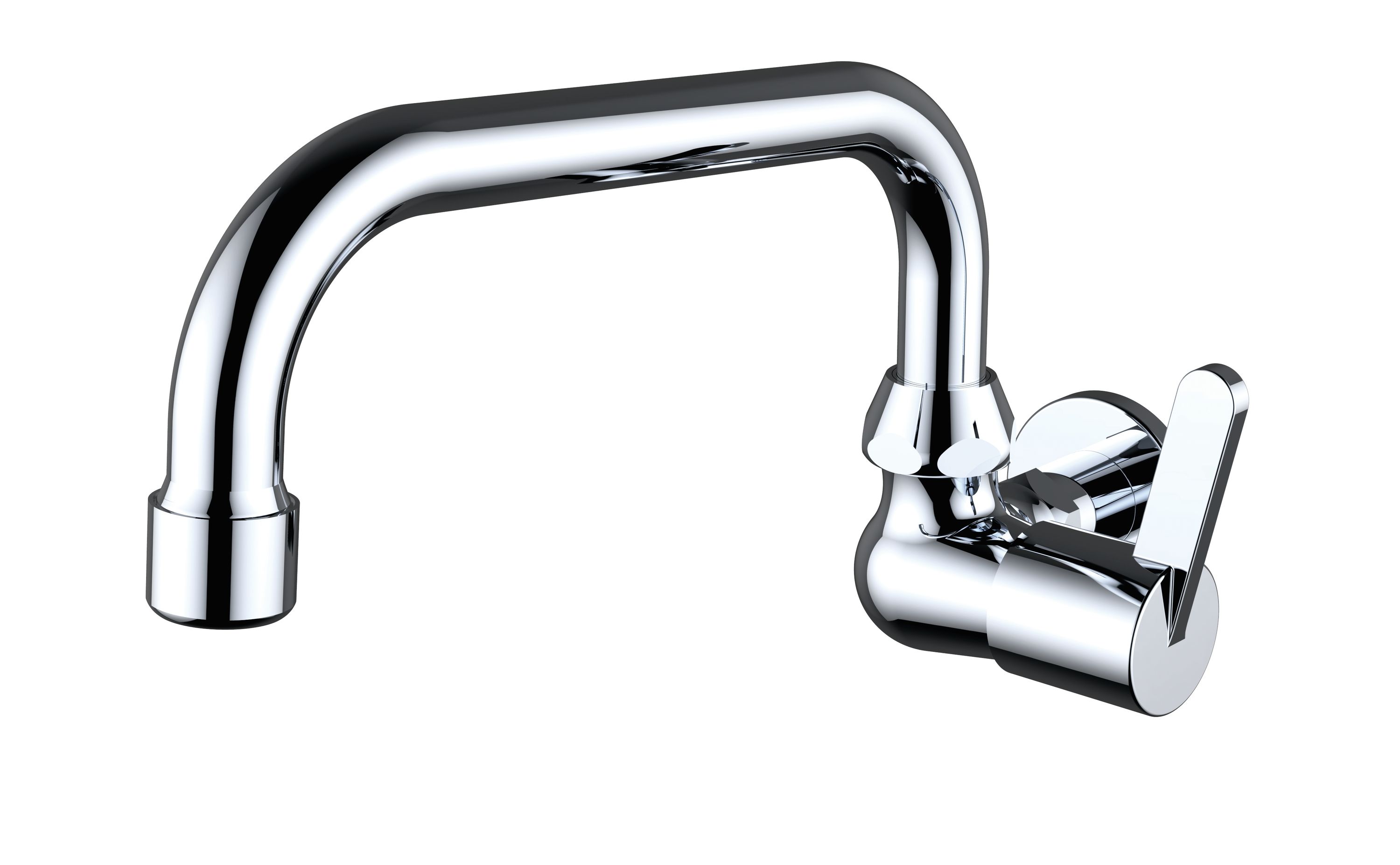 Bateria kuchenna ścienna jednouchwytowa CLEVER L12 stal błyszcząca