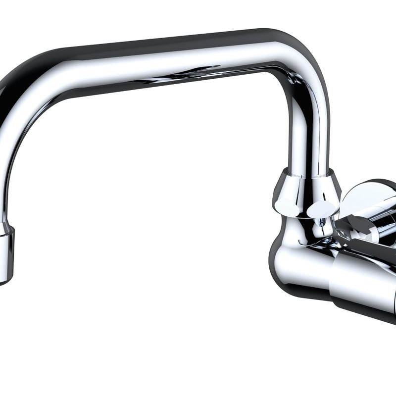 Bateria kuchenna ścienna jednouchwytowa CLEVER L12 stal błyszcząca