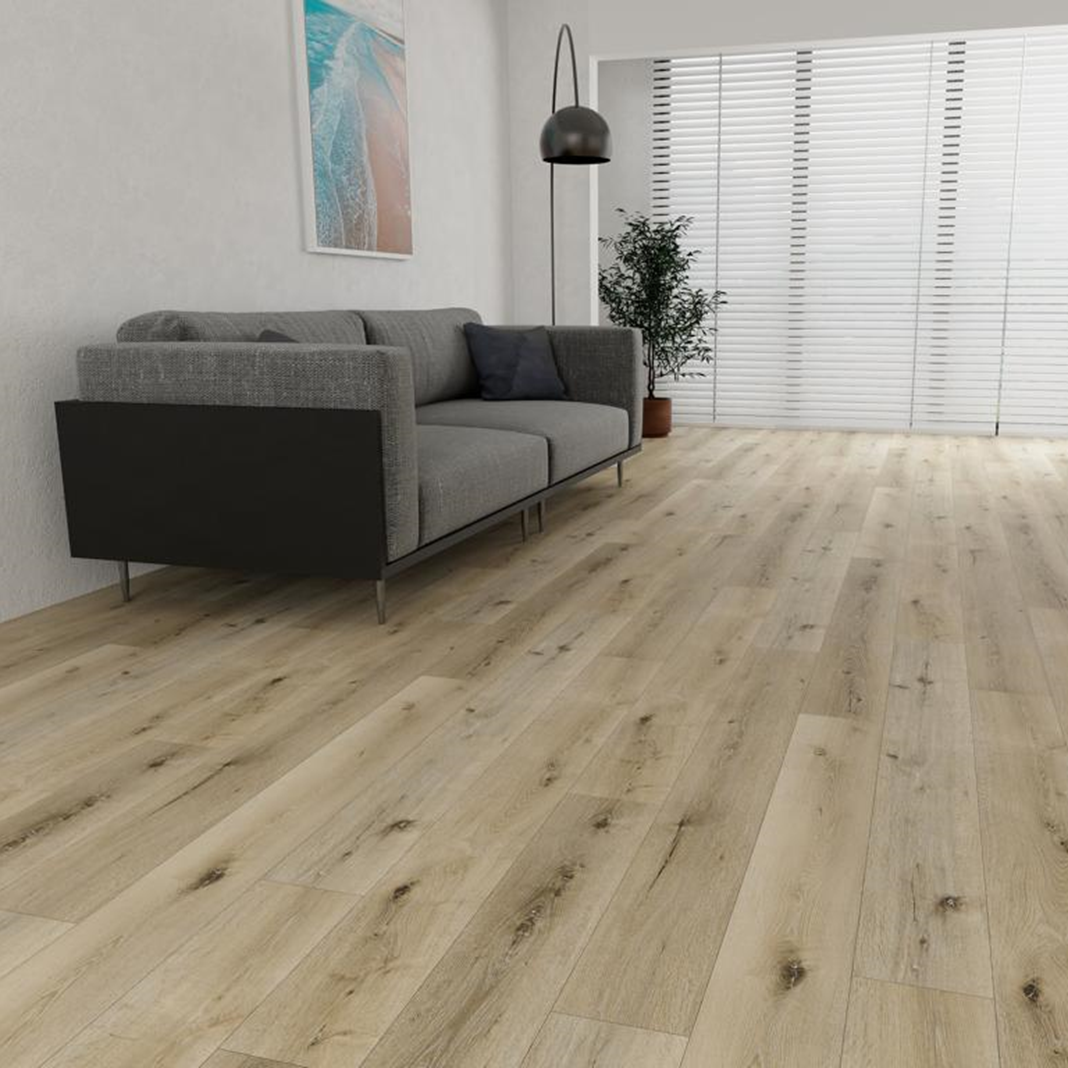 Sol PVC - Lames PVC clipsable avec sous couche intégrée- GARANTIE 20 ans- Epaisseur 5,5 mm - Imitation chêne clair - Dimensions L 122 cm x l 23 cm - 3