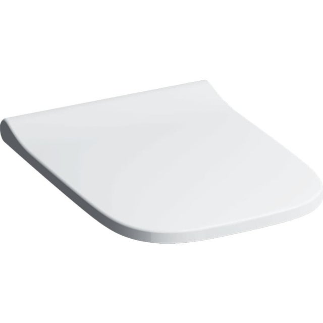 Assento de sanita Geberit Smyle Square Slim com tampa, envolvente, antibacteriano, dobradiças QuickRelease, branco, com mecanismo de fecho suave,