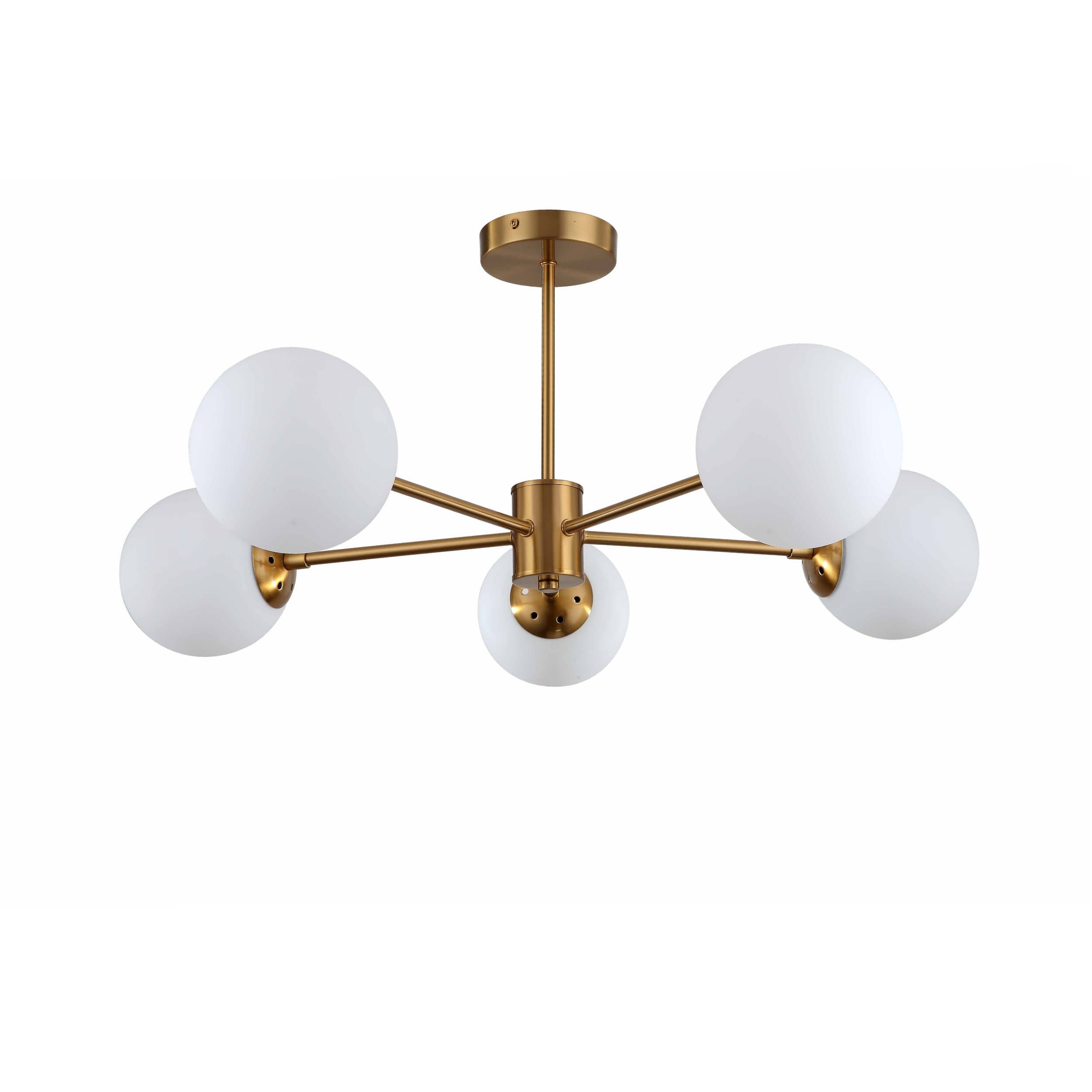 Lampa sufitowa wisząca Roma złoto-biała 5xE14x40W wym: 30 x 78,5 x 78,5 cm metal Light Prestige