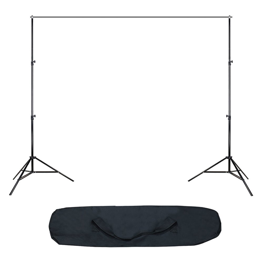 EMART Support Toile Fond Robuste 2x3m Kit Avec Base Acier - Système Backdrop Réglable Pour Photographie, Fêtes Et Studios - Argenté