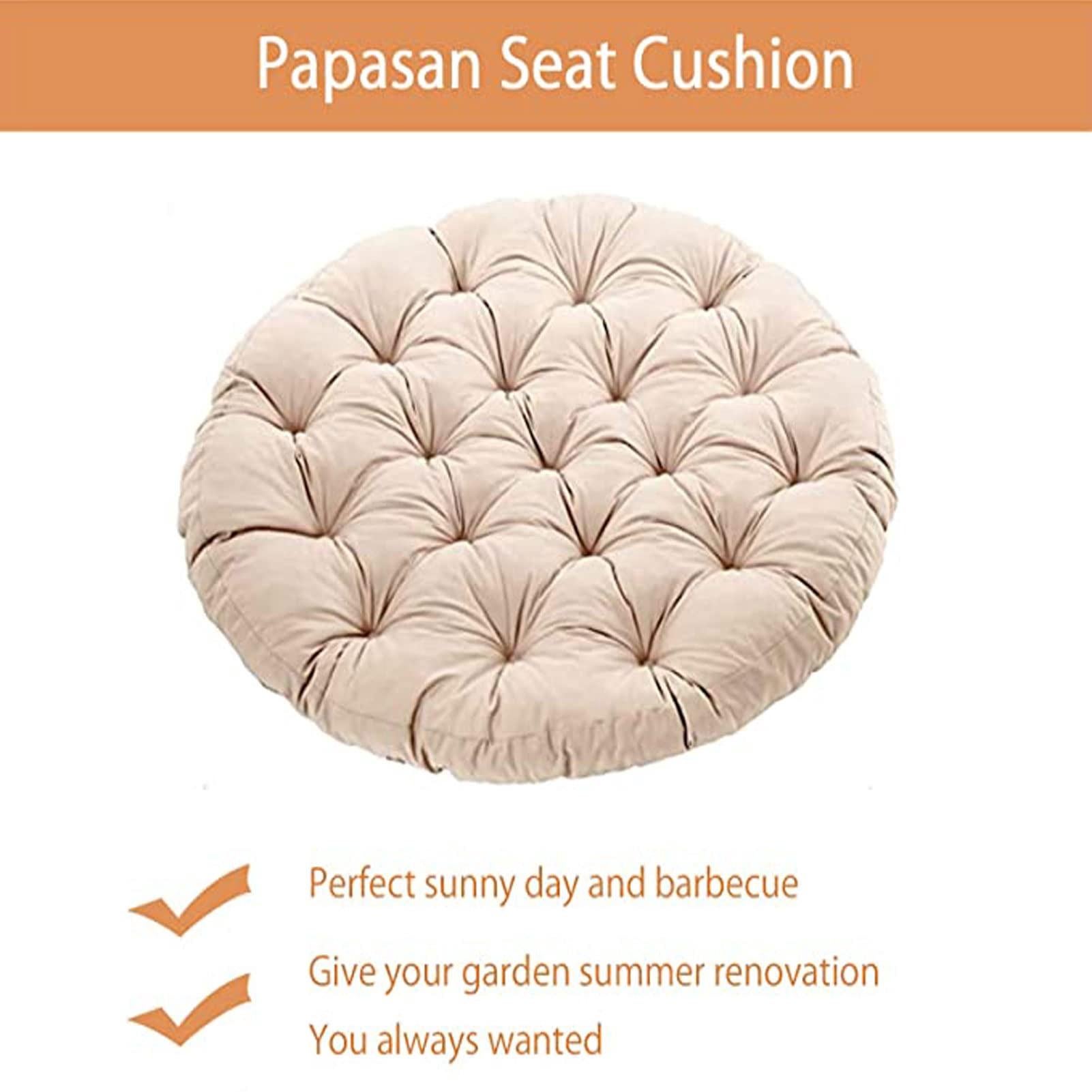 Coussin de chaise Papasan MINKUROW, coussin de siège Papasan épais, diamètre 50 cm, coussin de remplacement rond pour chaise, coussin de balan - 5