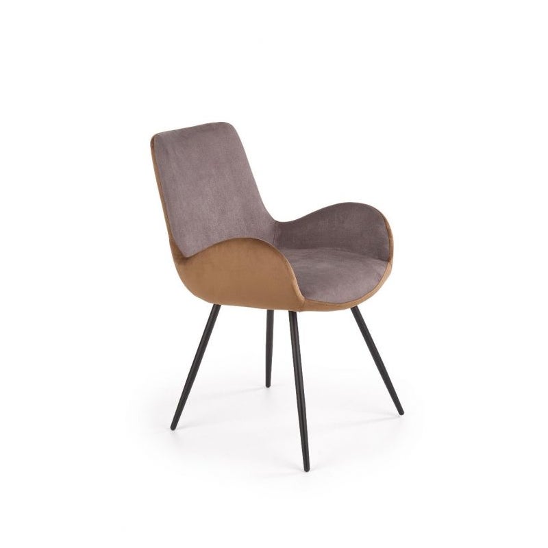 Krzesło tapicerowane K392 VELVET ciemno szare/brązowe