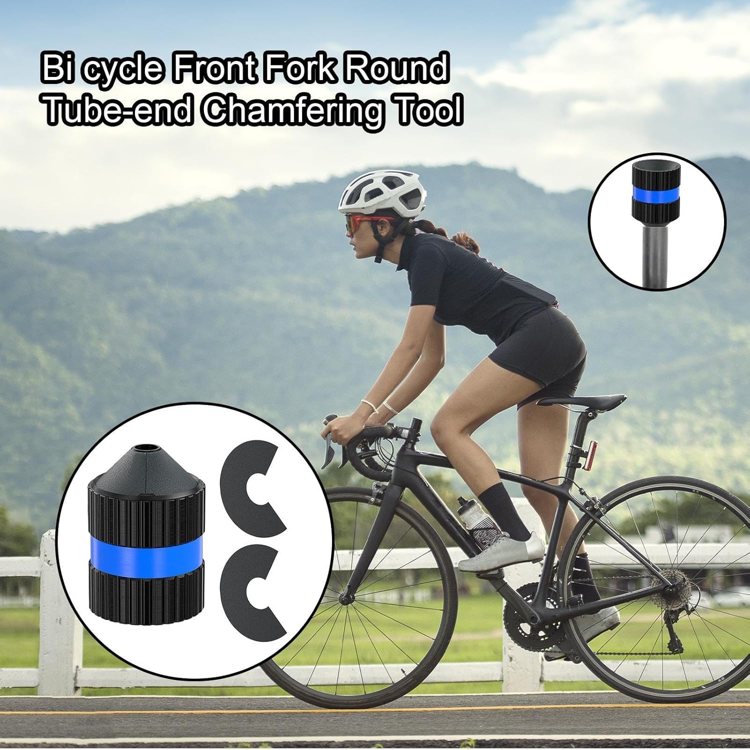 Ébavureur en fibre de carbone, lime à bords arrondis, outil de chanfreinage de tuyaux, kit de lissage de tuyaux, 5 x 7 cm - 3