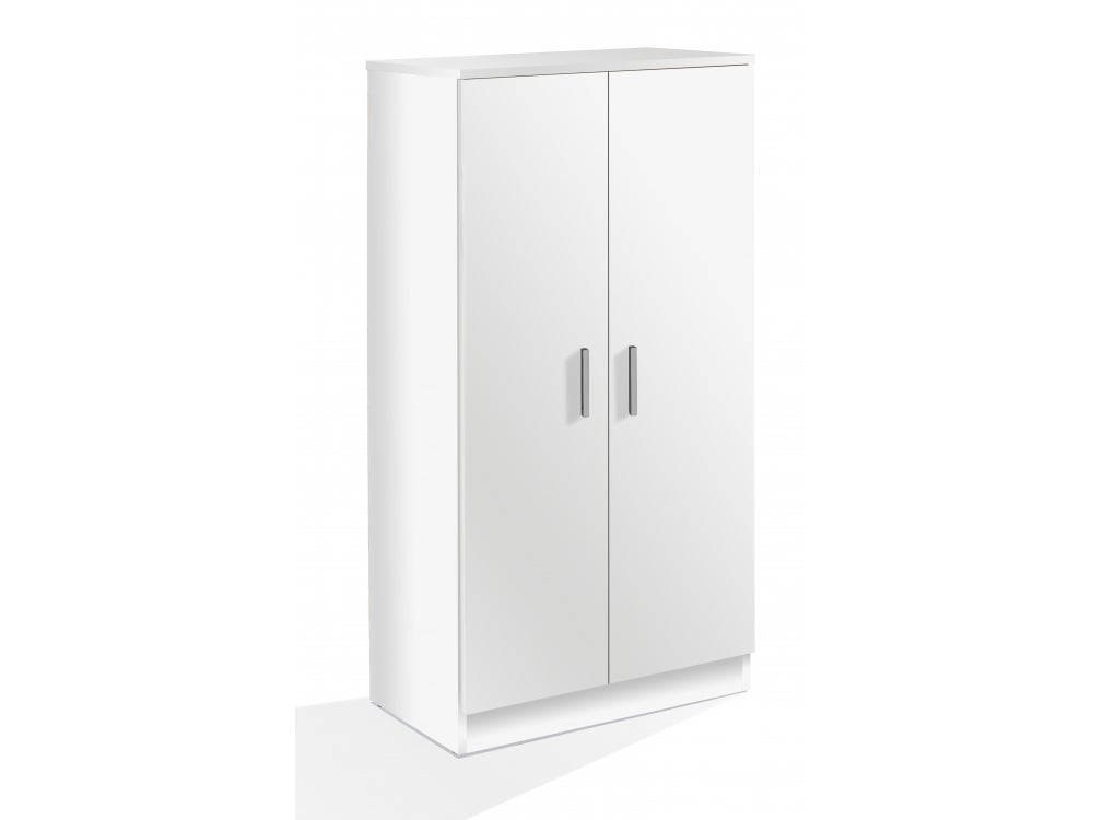 Armoire à chaussures FIONA 2 portes (30 Paires) L55 cm x H108cm - Blanc - 4