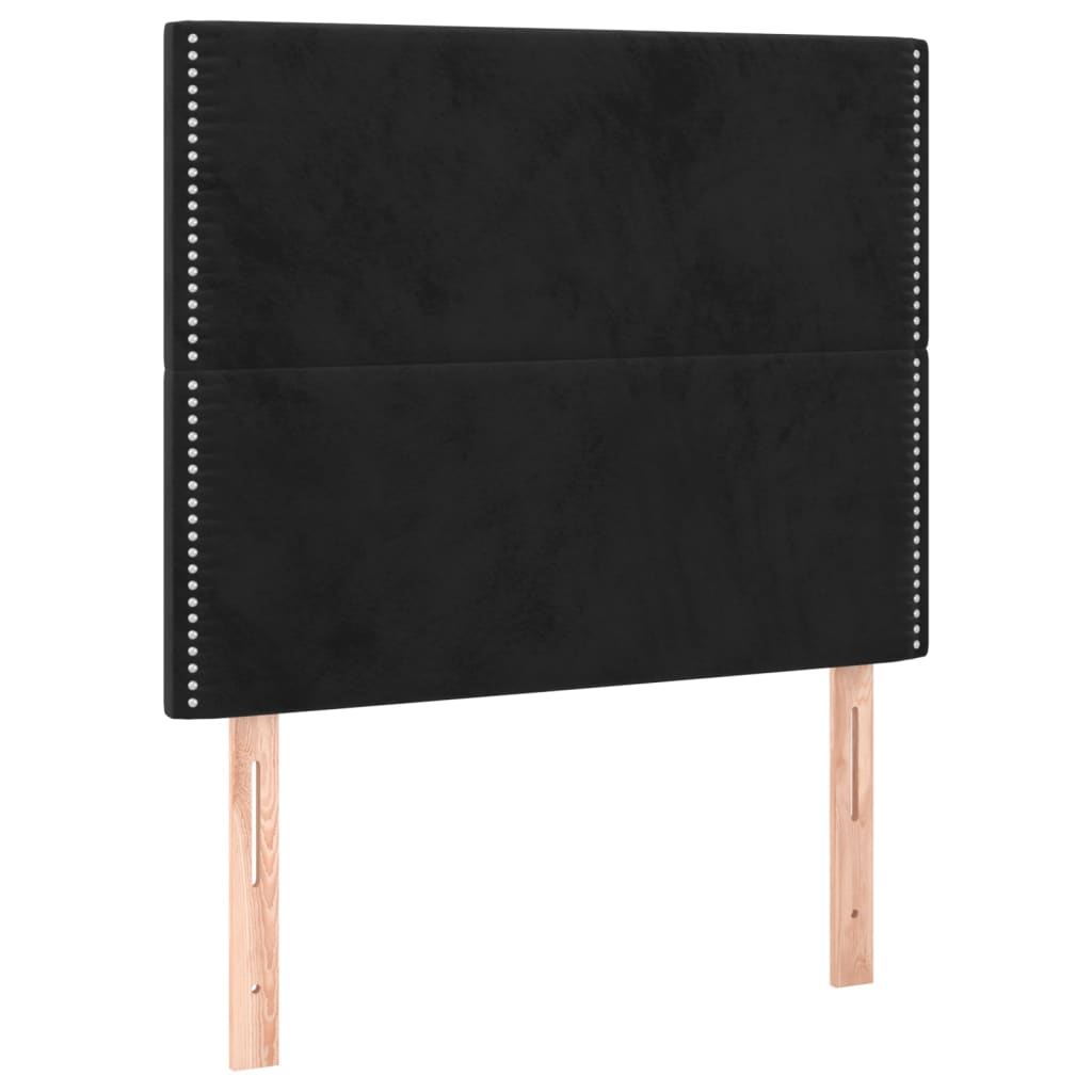 Cadre de lit sans matelas noir 100 x 200 cm en velours - 9