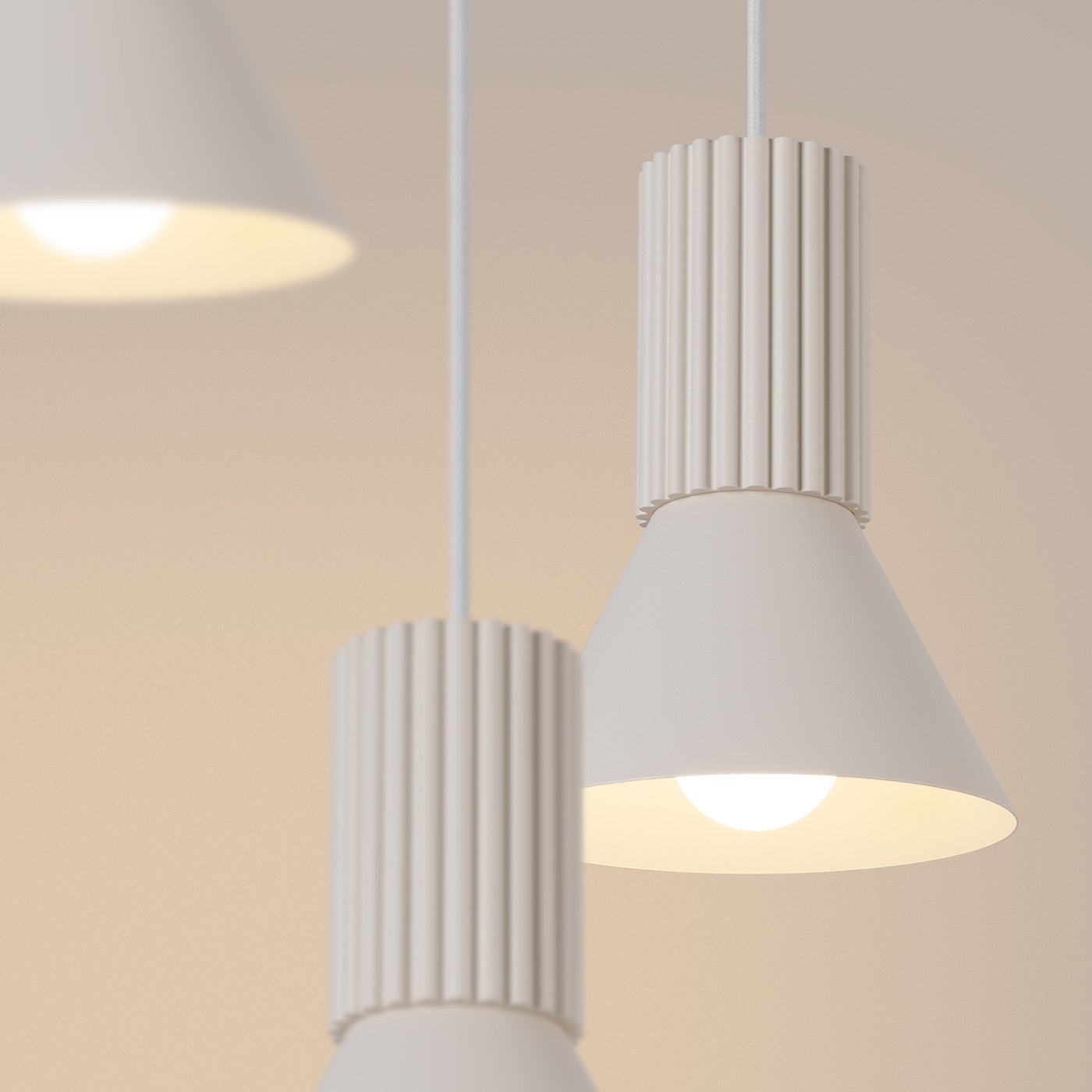 Lampa sufitowa ryflowana ESTRIA beżowa 3xE14x15W metal wym:120x30x30cm IP20 Sollux Lighting - 5