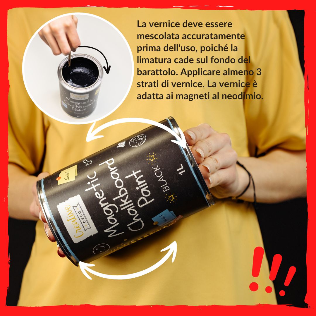 Creative Deco Vernice Lavagna Magnetica a Gesso Nera | 1L | Pittura Opaca per Pareti Legno Metallo | A Base d'Acqua | Con Polvere Metallica - 5