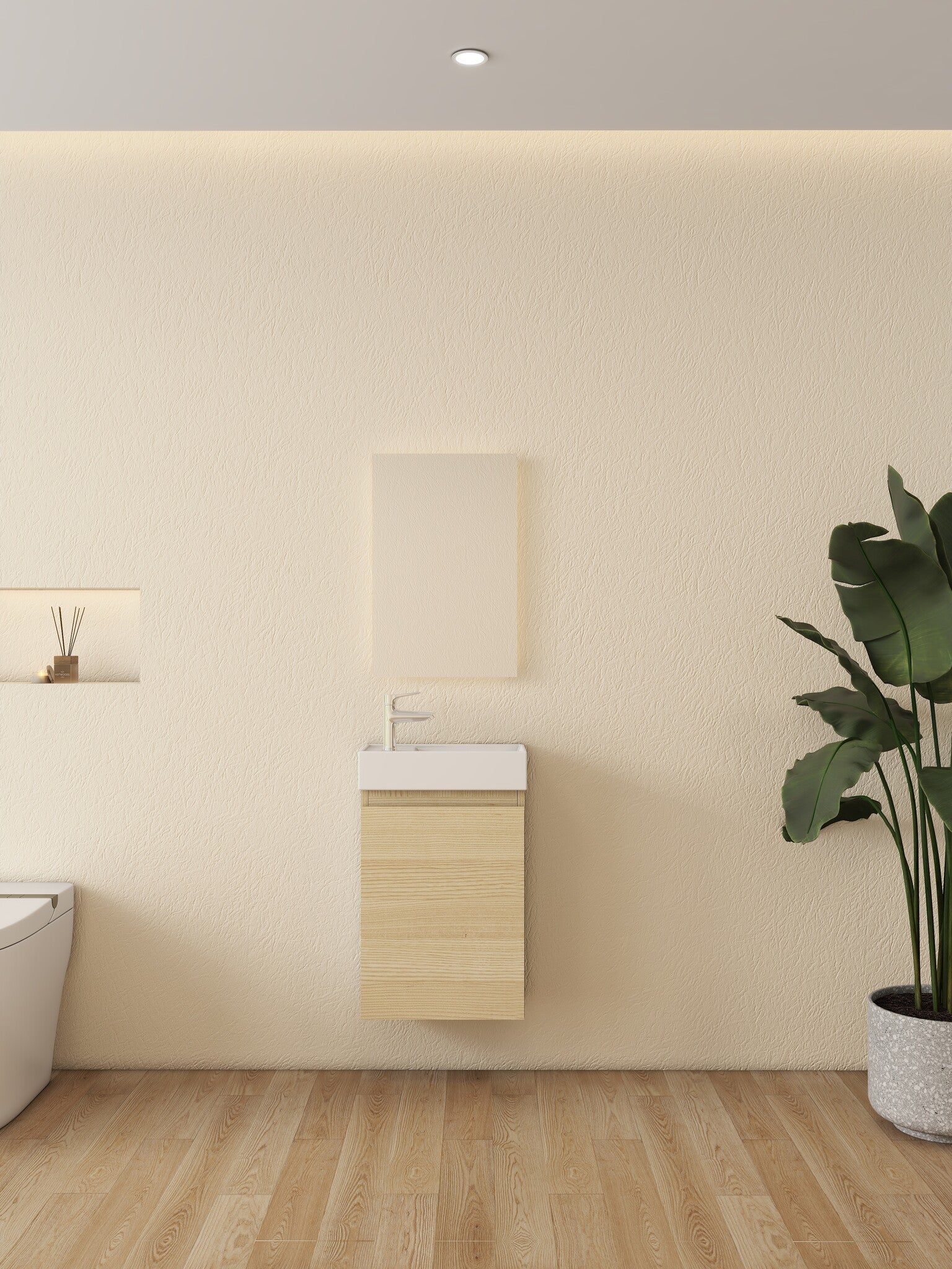 Nurion Nurion Meuble de salle de bains Mees - lavabo blanc brillant et ...
