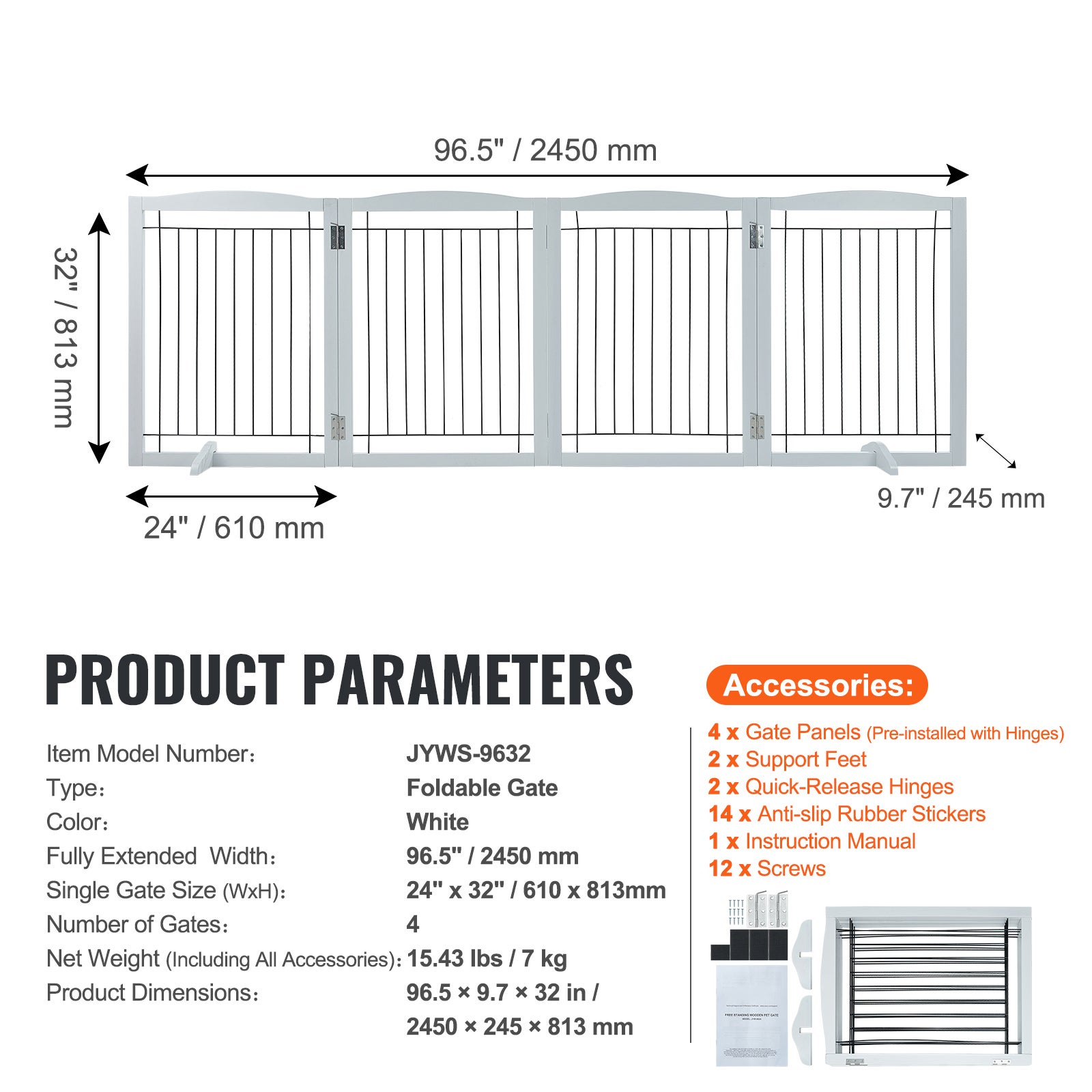Barriere di sicurezza estensibili SucceBuy Porta Autoportante per Cani 32