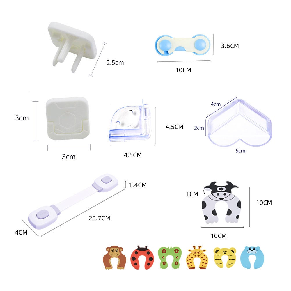 Kit Sécurité Bébé Complet - Caches Prises, Protections Coins, Loquets Armoires Et Anti-Pincement