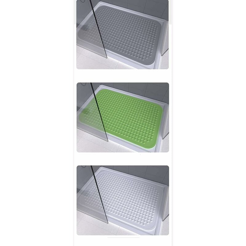 Tapis de sol de douche rectangulaire, grande salle de bain, antidérapant, massage des pieds, baignoire, 78*48cm - 4